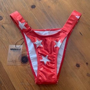 Minimale-Animale red with silver stars bikini bottoms